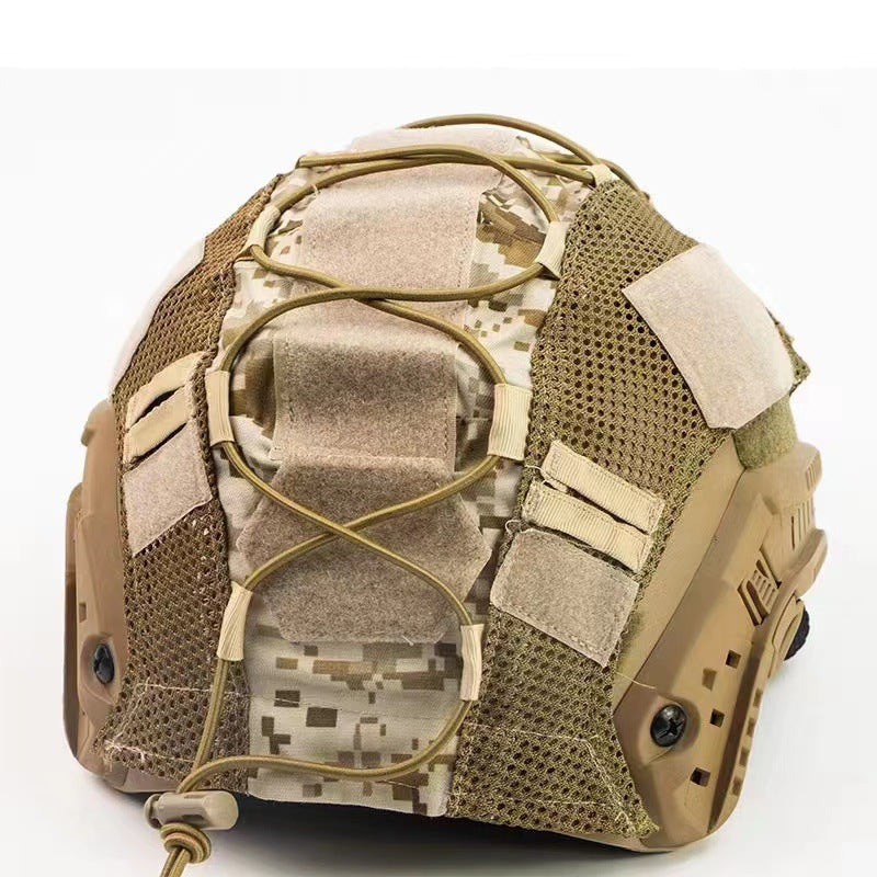 Hot Sale FAST Helmet Cloth CP Camouflage Helmet Cover Tactical Helmet Cover Elastic Rope