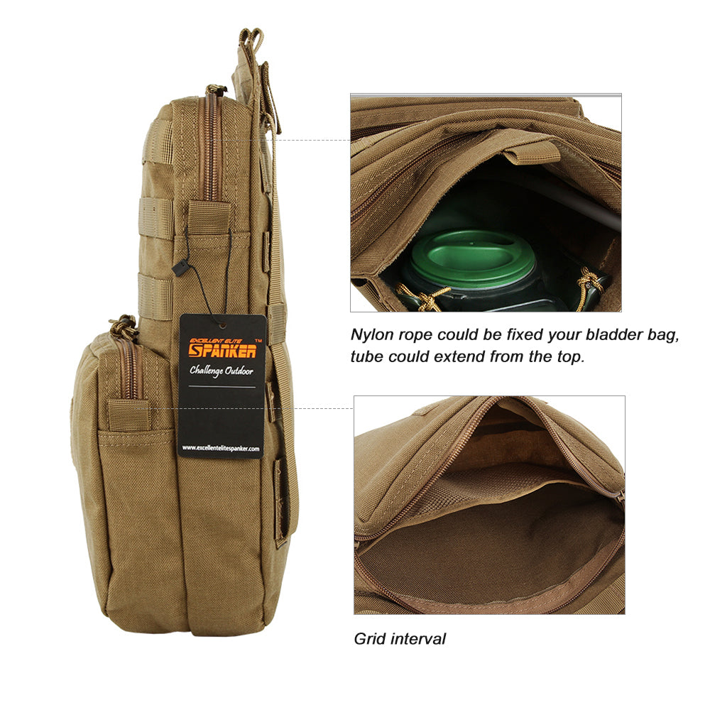 Outdoor 500D Nylon Tactical Hydration Backpack Molle System Hiking Hydration Bag Multi-function Tactical Bag