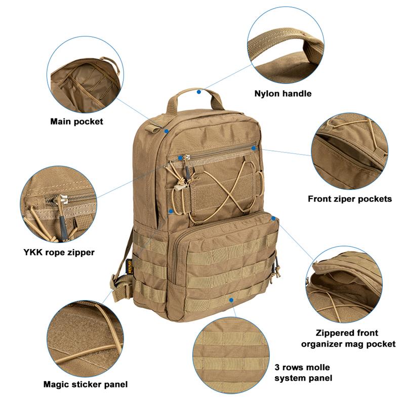 Outdoor Tactical Nylon Hiking Camping Hydration Backpack Molle Hunting Backpack Vest Accessories Bag