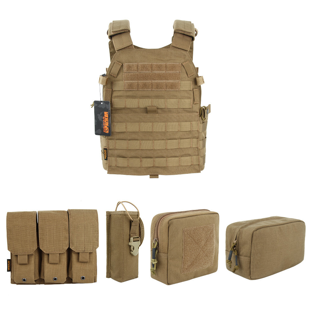 Tactical Vests Set Pouch Plate Carrier Molle CS Vest Hunting Chest Quick Release Vests Training Gear