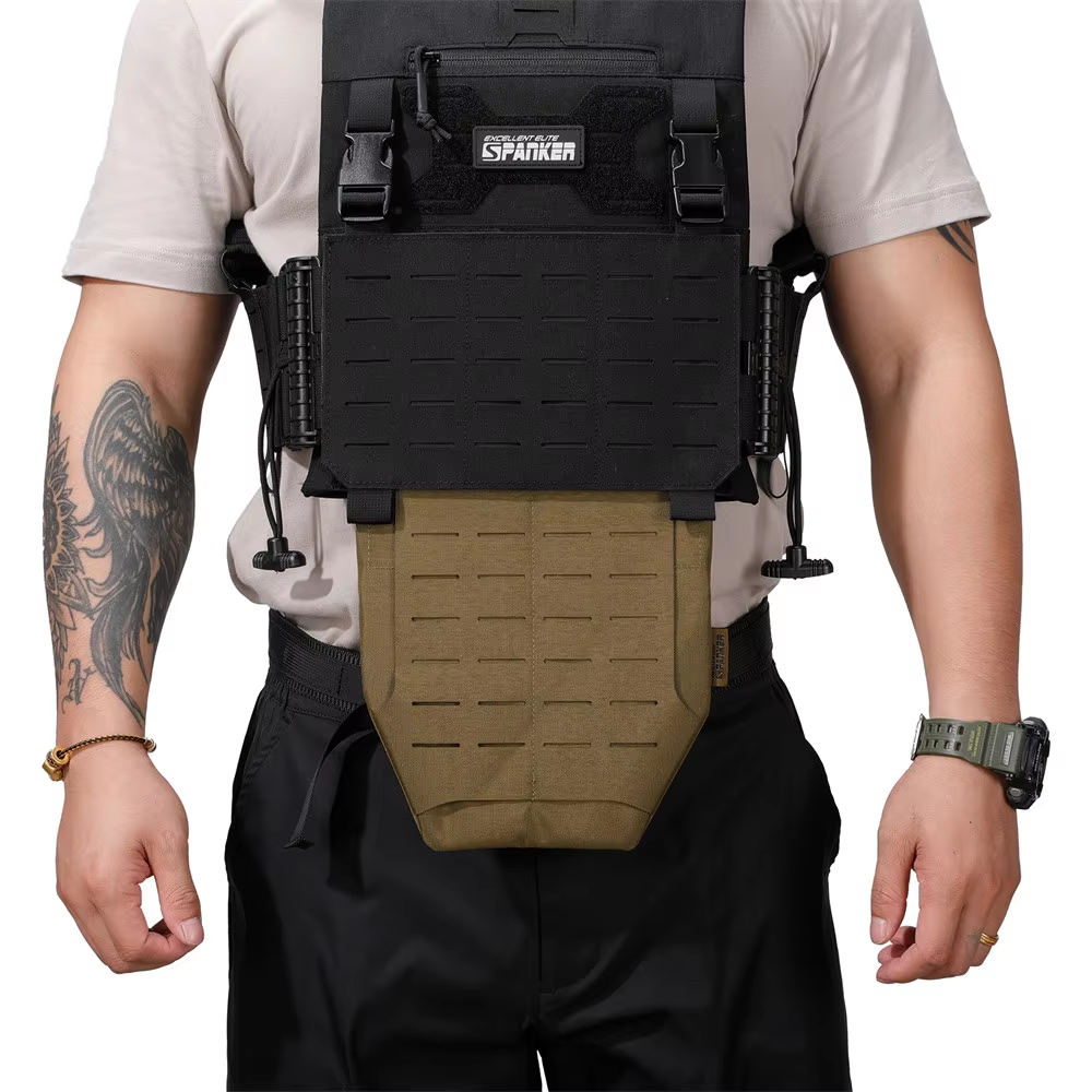 Laser Cut Front Tactical Vest Plate Carrier Tactical Vest Crotch Groin Protection Pouch