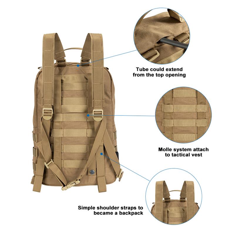 Outdoor Tactical Nylon Hiking Camping Hydration Backpack Molle Hunting Backpack Vest Accessories Bag