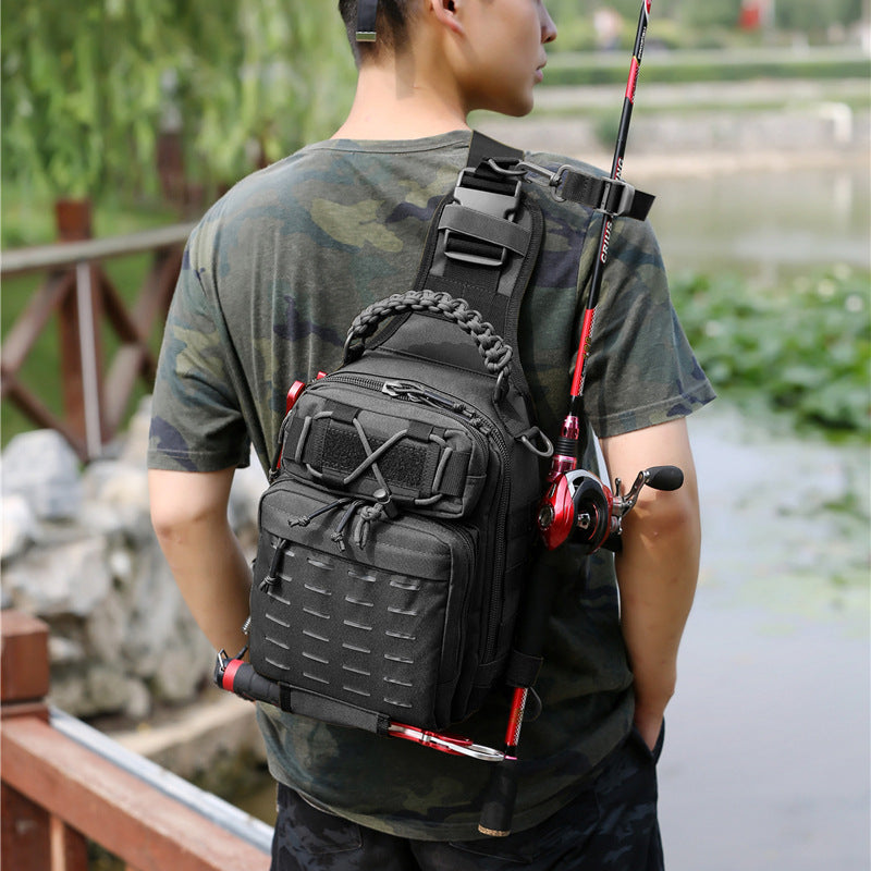 Outdoor Crossbody Bag Multifunctional Sports Fishing Bag Durable Nylon Backpack for Outside Hiking