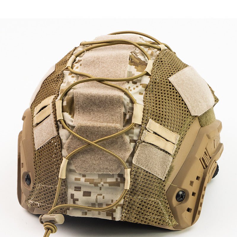 Hot Sale FAST Helmet Cloth CP Camouflage Helmet Cover Tactical Helmet Cover Elastic Rope