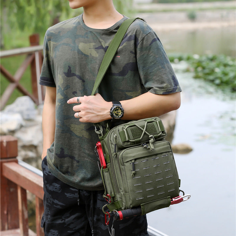 Outdoor Crossbody Bag Multifunctional Sports Fishing Bag Durable Nylon Backpack for Outside Hiking