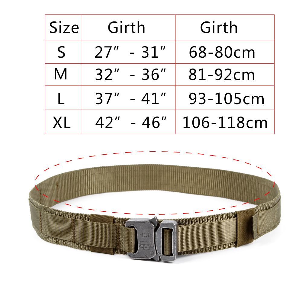 Men's 3.8cm Width Tactical Molle Waist Belt CS Equipment Universal Belts with Metal Buckle
