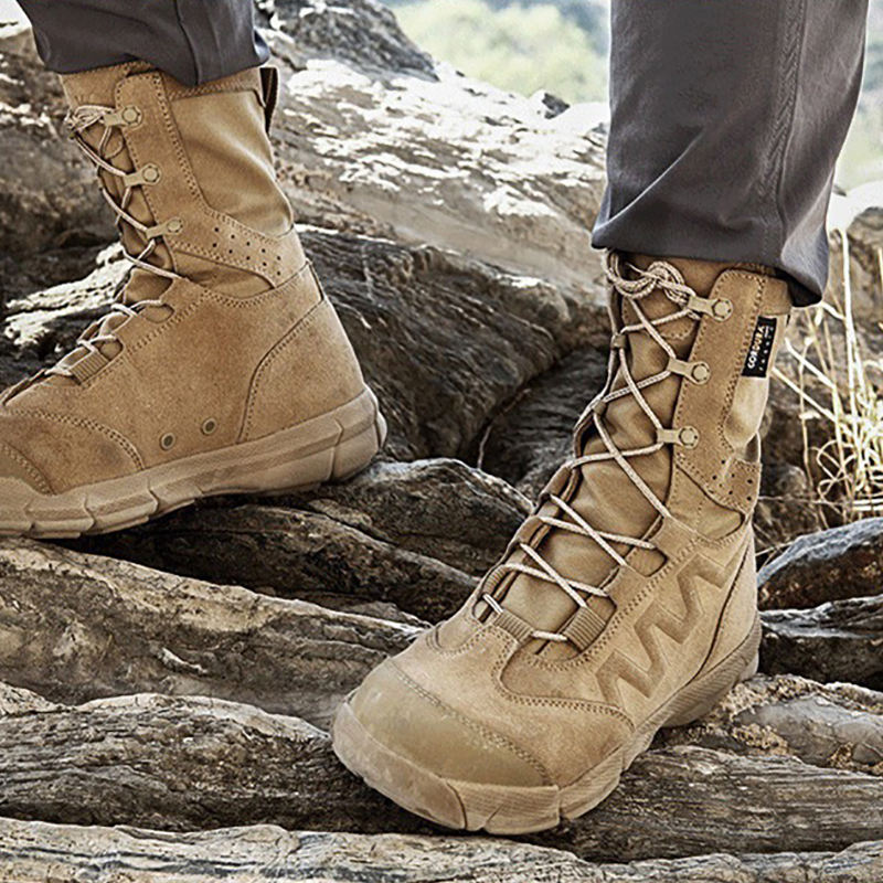 Outdoor Hiking Shoes Desert Tactical High-top Ultra-light Waterproof Non-slip Hunting Climbing Breathable Boots